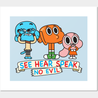 Gumball Darwin Anais No Evil Posters and Art